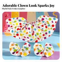 Glossy Clown Collar and Cuffs Lightweight Clown Collar Circus Style Spotted Cuffs Elastic