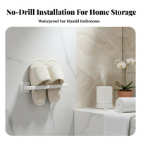 Wall Mounted Slipper Rack Drill Washroom Shoe Organizer Space-Saving Wall Mounted Shoe Rack for Renters, Homeowners, Bedroom, Closet, Behind Door