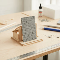 Textured Miniature Brick Wall Realistic Miniature Wall Panel Small Dollhouse Wainscoting Panel Rectangular for Hobbyists, Crafters, Diorama