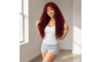 Breathable Cap Full-Head Hairpiece Heat-Resistant Long Wavy Hairpiece Adjustable Straps Hair Accessory Deep Waves