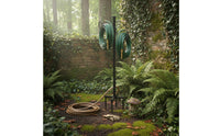 Decorative Detachable Hose Storage Stand Stable 4-Prong Base Metal Garden Hose Rack Double-Sided Hooks for Gardeners, Homeowners, Patio
