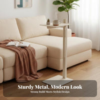 Minimalist Design Adjustable C-Table Space-Saving Adjustable C-Shaped Stand Multi-Functional Household Furniture Easy to Assemble for Apartment Dwellers, Homeowners, Home Office Workers, Living Room, Beside Sofa, Bedroom, Small Spaces