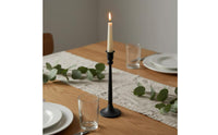 3 Pieces Black Cast Iron Candlestick Retro Design Tall Candlestick Holder