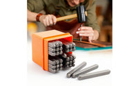 37 Pieces Metal Stamp Punch Set 3mm Steel Punch Set with Holder Sturdy Tool for Crafters, Leatherworkers, Diy Crafts