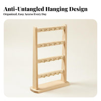 Solid Wood Bracelet Holder Rack Multi-Functional Wooden Jewelry Stand Sturdy & Stable for Vendors, Market Stall, Retail Display, Dresser Top