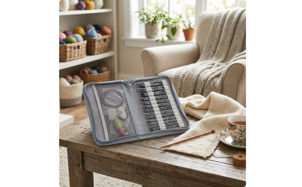 Complete Interchangeable Circular Knitting Zippered Circular Knitting Set Portable Lightweight for Crafters, Travel