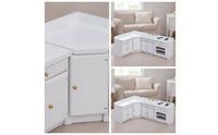 Dollhouse Kitchen Set Classic Miniature Kitchen Set Delicate Dollhouse Sink for Room Box