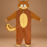 Kids Squirrel Costume Squirrel Role-Play Outfit Front Zipper Soft Animal Pajamas for Halloween