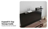 No Tools Required TV Top Storage Rack Easy Installation TV Top Shelf Space Saving Adjustable Screen Storage Rack Anti-Scratch Pads for Home Office, Dorm Room