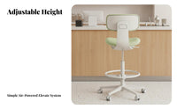 Modern and design Adjustable Saddle Stool Built-in Footrest Bar Chair Comfortable Seat Seating Furniture 360-Degree rotating for Business Owners, Design aficionados, Reception Area, Kitchen, Dining Room, Parties