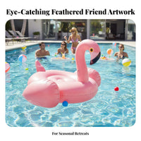 Rose Gold Inflatable Flamingo Thick Material Inflatable Flamingo Rideable Thickened PVC Large Animal Floatie for Adults, Beach, Lake