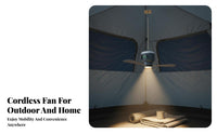 Power-Storing Hanging Fan Quiet Dormitory Fan with Light Multiple Speed Settings for Students, Outdoor Enthusiasts, Bedroom, Desk Area, Beach
