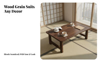 Space-Saving Foldable Tatami Table Sturdy and Long-Lasting Floor Desk High Load Capacity Household Furniture Rounded Corners for Apartment Dwellers, Minimalists, Bay Window, Tea Room, Balcony, Small Areas