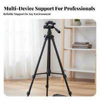 Lightweight Ph Single and Camera Tripod Foldable Design Ph Single Tripod Wide Compatibility Live Broadcasting Stand 360° Rotation Head for Photographers, Content Creators, Streamers, Motion Picture Recording, Studio Use, Outdoor, Indoor