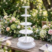5 Tier Cake Stand Elegant Cake Stand with Plates Serving Display for Culinary Artists, Caterers