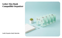 Transparent Look L-Shaped Bookend Space Saving Desktop Stand Minimalist Design Shelf Partition Non-Slip Base for Students, Book Lovers, Office Workers, Desk, Study Room, shelf unit, Library