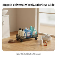 With Wheels Mobile Laundry Holder Space Saving Under Sink Rolling Cart Easy Mobility Rolling Storage Cart Lockable Casters for Bathroom, Kitchen