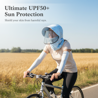 Women's Summer Ice Silk Sun Protection Face Mask Hat with Visor for Cycling and Outdoor Activities