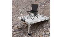 Foldable Fishing Stand Hollowed-out Surface Adjustable Fishing Stand Thick Material for Anglers