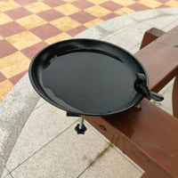 Metal Bird Bath Black Finish Freestanding Bird Bath 2-in-1 for Courtyard