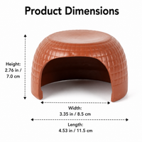 Domed Snake Hide, Terracotta Reptile Hide for Vivarium, Small Terrarium Decor for Gecko & Snake