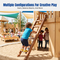 Personalized Carbonized Climbing Frame, Wooden Slide, Balance Board, Kids Educational Play