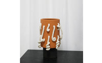 Vase with Rope Home Decor Cylindrical Vase Matte Flower Arrangement Container for Entryway