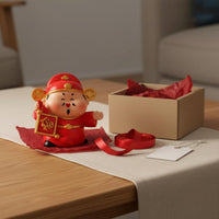 Prosperity Deity Statue Prosperity Symbol Chinese Prosperity Deity Statue Auspicious Design Cai Shen Ornament for Office Desk, Workstation