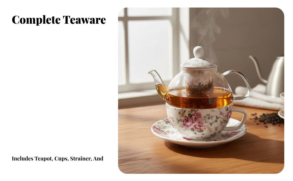 Tea for Single Set Elegant Pattern Refined Look for Quiet Moments