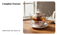 Tea for Single Set Elegant Pattern Refined Look for Quiet Moments