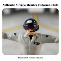 1:64 Scale Aviator Figure Highly Detailed Aircraft Marshaller Figurine Sand Table Aviator Miniature Hand Painted for Collectors
