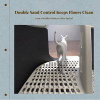 Large Cat Litter Box, Semi-Enclosed, Easy Clean