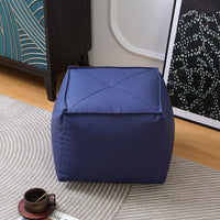 Soft Leather-Like Surface Upholstered Footrest Cube Multi-Functional Square Beanbag Stool Comfortable Pouf Ottoman Modern Design for Closedice Workers, Homeowners, Living Room, Entryway, By the Sofa, Playroom