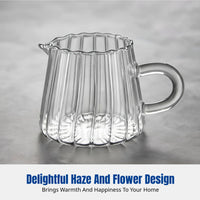 Flower Glass Coffee Pot, Misty-Shaped Teapot, Heat-Resistant Sharing Jug, Cute Design, Tea Set