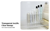 Tiered Tube Display Rack Freestanding Cosmetic Organizer Multicompartment for Students