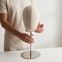 Cloth-Covered Mannequin Head Stand Detachable Pinning-Friendly Mannequin Head Cloth-Like Display Model