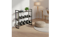 Heavy Duty 3 Tier Dumbbell Rack Movable Mobile Metal Weight Stand Stable Construction