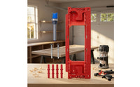 Door Hinge Template with Router Bit Adjustable Door Hinge Router Template Precision for Woodworkers, Hobbyists