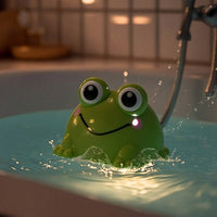 Frog Bath Toy Light-up Water Spray Toy Automatic Compact for Toddlers, Bathtub, Pool