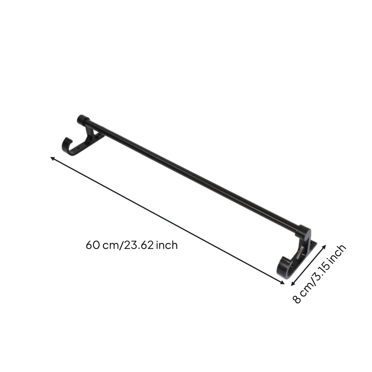 Wall-Mounted Hanging Rod Space Saving Hook Bracket Rod Heavy Duty for Bathroom