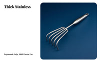 Stainless Steel Clam Rake Rust-Resistant Beach Clamming Rake Digging Tool Sturdy Duty Shell Collector Sturdy Construction