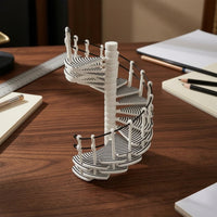 Rotating Dollhouse Staircase with Handrail Architectural Spiral Staircase Compact Model Round for Hobbyists