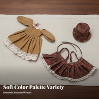 1/6 Scale Doll Outfit Aesthetic Doll Dress Set Includes Headwear for Hobbyists