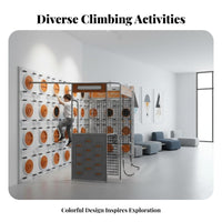 Kids Indoor Climbing Wall Develops Coordination & Balance children's Physical Training Facility Smooth Rounded Edges Wall Mounted Play Structure