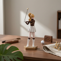 Golf Girl Statue Tabletop Golfer Figurine Standing for Golfers