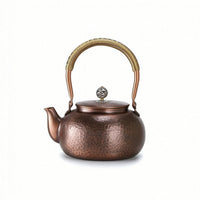 Traditional Copper Tea Kettle Artisanally Made Hammered Copper Kettle Rust Resistant for Collectors