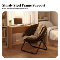 Foldable Design Cushioned Saucer Chair Space-Saving Indoor Seating Ergonomic Comfort Accent Seat No Assembly Required for Students, Young Adults, Gamers, Dorm Room, Small Compact Areas, Bedroom, Reading Nook