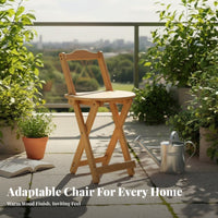 Foldable Folding Bar Stool with Backrest Space-Saving Folding Counter Stool with Backrest Sturdy Construction Collapsible Chair Lightweight for Apartment Dwellers, Homeowners, Event Crew, Small Areas, Kitchen, Living Room, Balcony