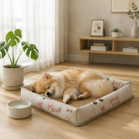 Summer Pet Mat Soft Cooling Dog Bed Mat Ice Silk Cooling Pad Safe Material Woven Pet Sleeping Pad Portable for Small Dogs