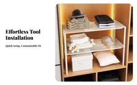 Space Saving Wardrobe Shelf Divider No Drilling Required Closet Shelf Divider Easy to Install for Renters, Adults, Bedroom, Bathroom, Pantry